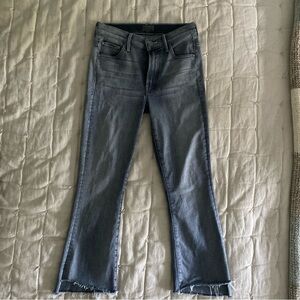 MOTHER Jeans The Insider Crop Step Fray Womens 26 Huntress Gray